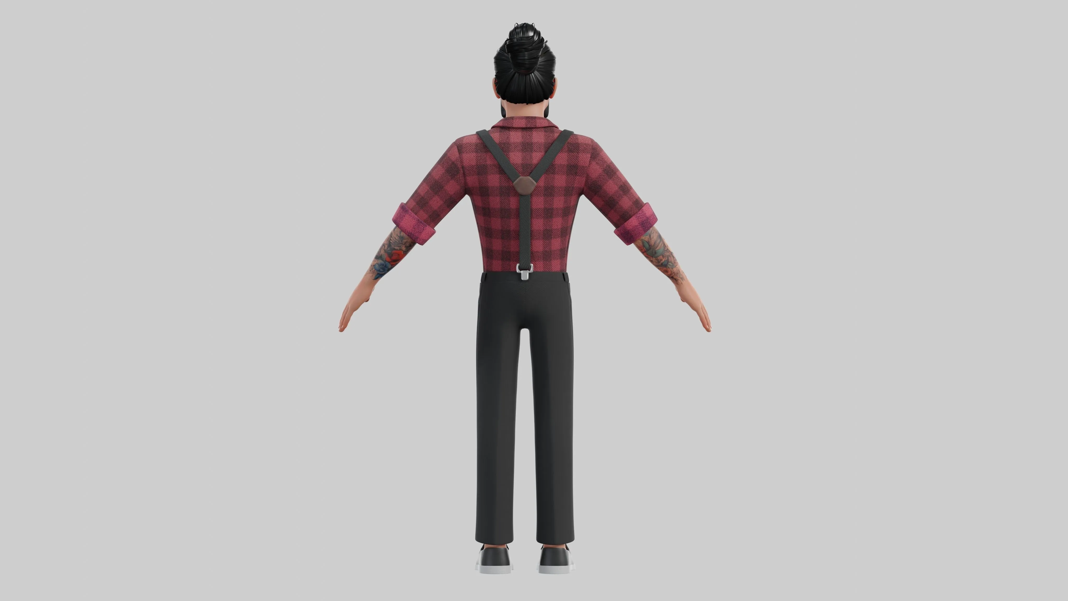 Hipster Man Cartoon Character 3D character render